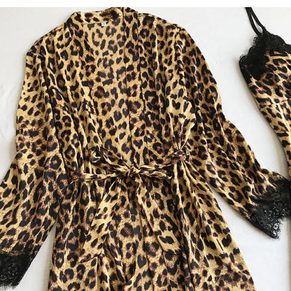 Leopard Print Pajama Sleepwear Set