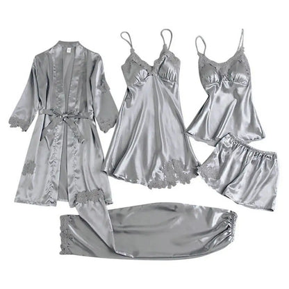 5-Piece Satin Sleepwear Set